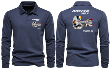 BOEING 767 PW4000-94 LONG SLEEVE POLO